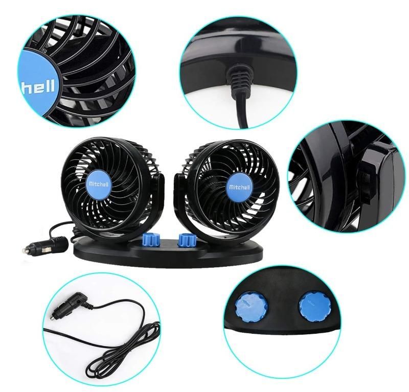 Car Air Circulation Fan 360� Rotatable Auto Car Cooling Fan