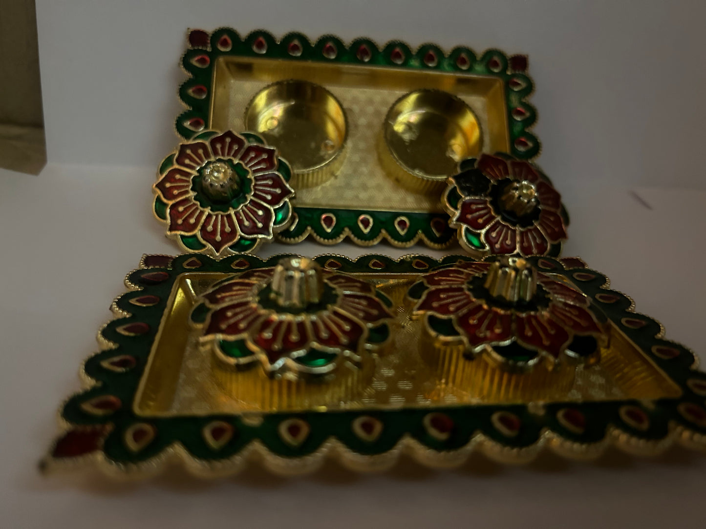 GOLDEN HALDI KUKUM PLATE FOR SPECIAL FESTIVES-- BEST GIFTS GOLDEN COLOUR