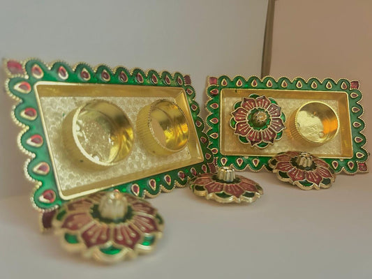 GOLDEN HALDI KUKUM PLATE FOR SPECIAL FESTIVES-- BEST GIFTS GOLDEN COLOUR