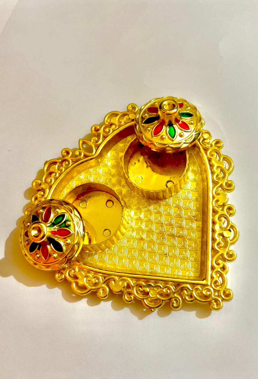 GOLDEN HALDI KUKUM PLATE FOR SPECIAL FESTIVES-- BEST GIFTS GOLDEN COLOUR